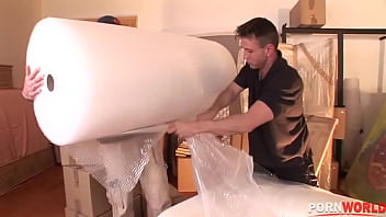 Hot threesome with slutty blonde trinity double penetrated by her movers gp1372