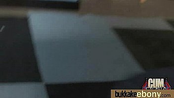 Ebony babe sucks too many white cocks 1