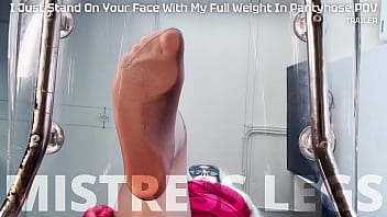 My nylon feet in pov view angle from under my nylon feet