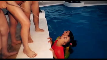 Wet version gang bang in the carwash