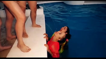 Wet version gang bang in the carwash