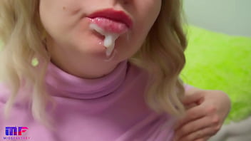 Busty milf sucks cock and gets fucked in a short skirt