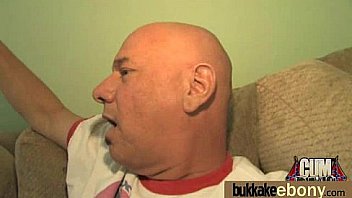 Ebony gets group cumshots 10