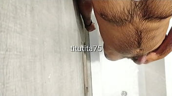 Cleaning body and cock in shower