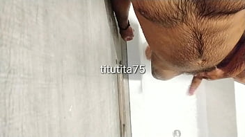 Cleaning body and cock in shower Cleaning body and cock in shower