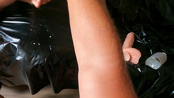 Cheating this slutty anal bitch is riding on her lover's fist with her ass stretched