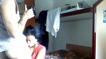 Black hoe with crazy hair do sucks white cock in amateur vid Black hoe with crazy hair do sucks white cock in amateur vid