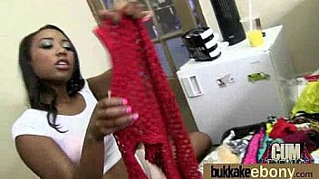 Cum loving teen enjoys huge bukkake 11