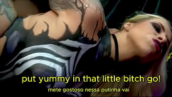 Halloween party ends in rough anal sex for sexy blonde and brunette latinas