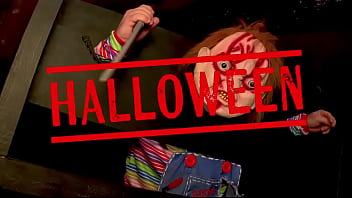 Halloween party ends in rough anal sex for sexy blonde and brunette latinas