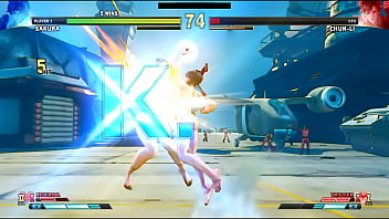 People fighting naked in public