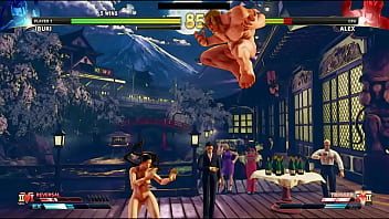 People fighting naked in public