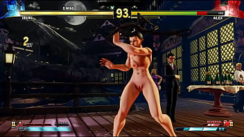 People fighting naked in public