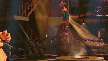 People fighting naked in public