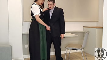 Wearing A Traditional Austrian Dirndl She Jerked Him Off thumbnail