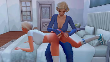 Futanari stepmom arranged hard anal sex for a straight stepdaughter sims me hentai animation