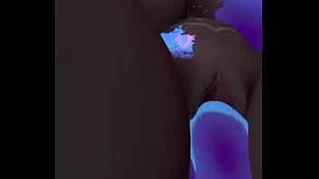 Slime girl fucking self with tenacle