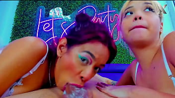 Horny Blonde Girl From My Neighborhood Gives Me Some Hot Blowjobs With Her Best Friend thumbnail