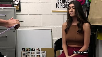 Mall cops finds the stolen musical instrument in her pussy