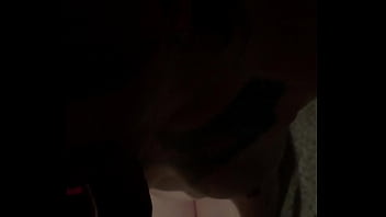 Girlfriend is blindfolded and tied up for some cock worshipping