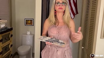 Milf vicky vette plays with her tits and sucking her plumber's cock