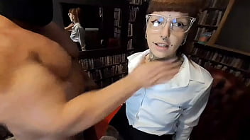 2 guys 1 librarian hardcore fuck creampie