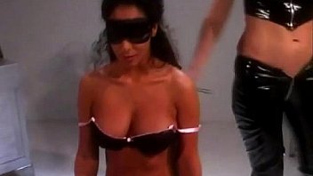 Latex lesbian mistress and her slave