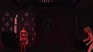 Demon with big dick fills eager cum sluts with so much jizz on halloween wicked whims