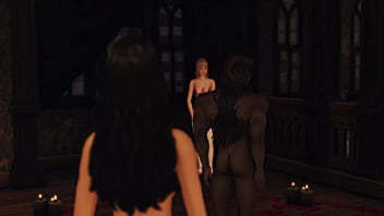 Demon with big dick fills eager cum sluts with so much jizz on halloween wicked whims