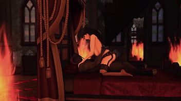 Demon with big dick fills eager cum sluts with so much jizz on halloween wicked whims