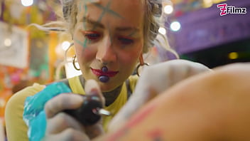 Hard anal at the tattoo shop – atm & facial for this tatted pornstar