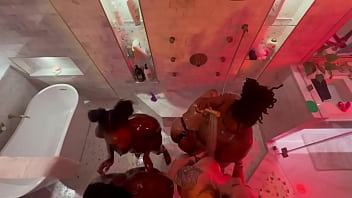 Sultry 5 girl shower orgy extravaganza