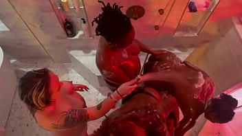 Sultry 5 girl shower orgy extravaganza