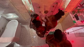 Sultry 5 girl shower orgy extravaganza
