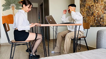 Cute gf sucks big dick while i try to work girl porn