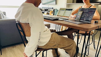 Cute gf sucks big dick while i try to work girl porn