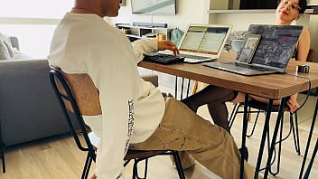 Cute gf sucks big dick while i try to work girl porn