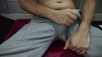 Great handjob with the most intense cumshot after exercise