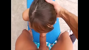 Haley sweet super cute petite 18 yo huge cock pov blowjob and cum facial