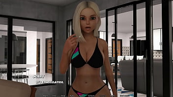 Erection on the first night together and she goes to the bathroom to touch herself