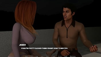 Erection on the first night together and she goes to the bathroom to touch herself