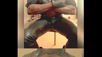 Black Mature Muscle Leather Titpump Nipple Play & Bbc Cum thumbnail