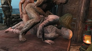 Fallout 4 gangbang with raiders