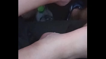 She plays with my dick with feet