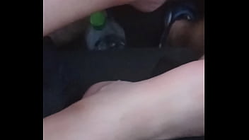 She plays with my dick with feet