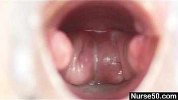 Aged blond lady shows off natural tits and dildo skills