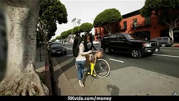 Tight teen fucks a man in front of the camera for cash 19