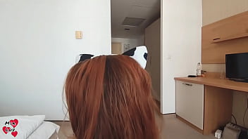 Horny cowgirl gets a massive load on ass