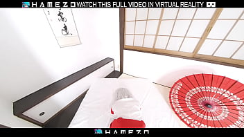 Japanese girl asuka suzumura in a kimono sucks and fucks hard in vr