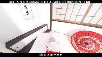 Japanese girl asuka suzumura in a kimono sucks and fucks hard in vr